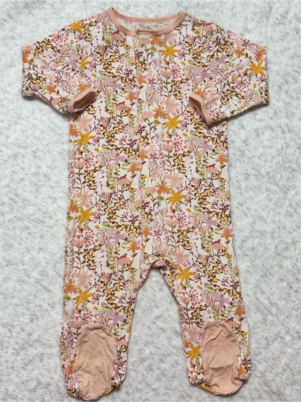 Magnetic Me Wildflower Meadow Fox Footie Sleeper 6-9M Baby Girl Modal Fall